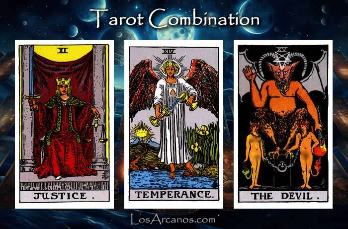 Combination JUSTICE, TEMPERANCE and THE DEVIL