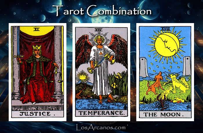 Combination JUSTICE, TEMPERANCE and THE MOON