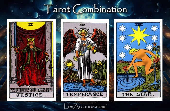 Combination JUSTICE, TEMPERANCE and THE STAR