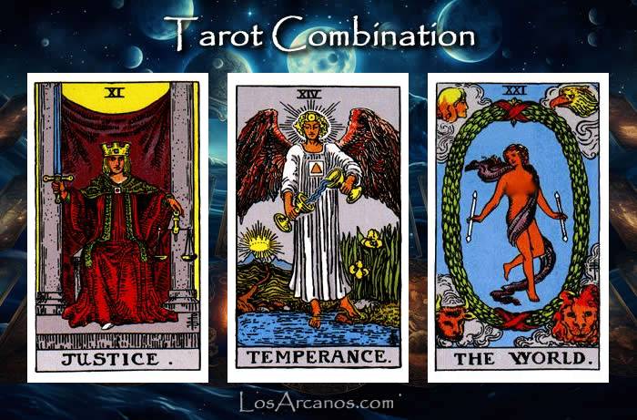 Combination JUSTICE, TEMPERANCE and THE WORLD