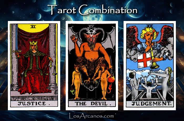 Combination JUSTICE, THE DEVIL and JUDGEMENT