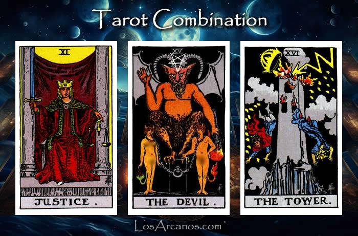 Combination JUSTICE, THE DEVIL and THE TOWER