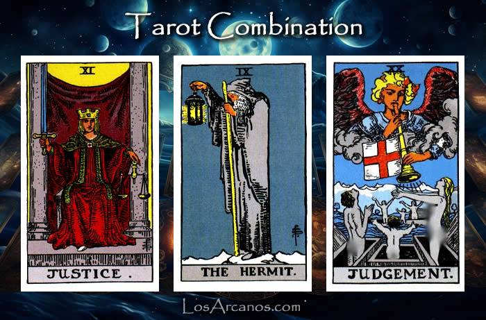 Combination JUSTICE, THE HERMIT and JUDGEMENT