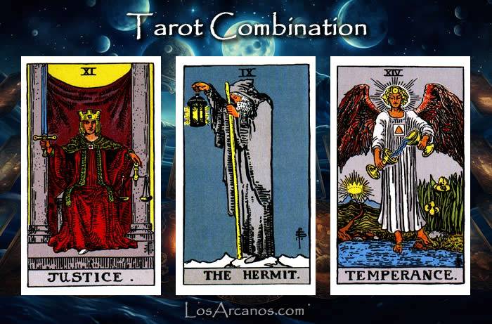 Combination JUSTICE, THE HERMIT and TEMPERANCE