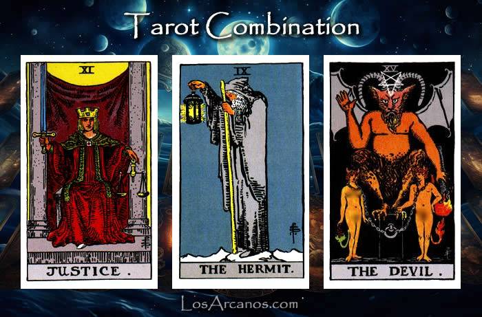 Combination JUSTICE, THE HERMIT and THE DEVIL