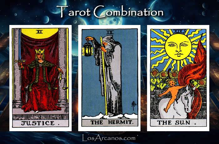 Combination JUSTICE, THE HERMIT and THE SUN