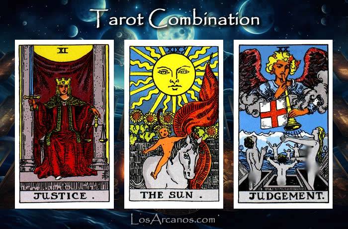 Combination JUSTICE, THE SUN and JUDGEMENT