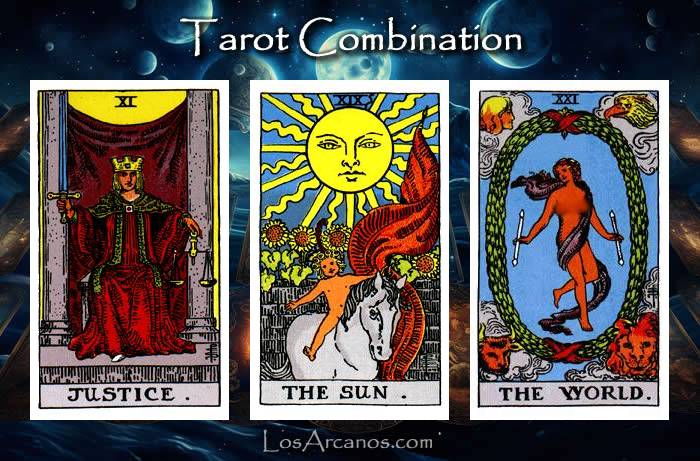 Combination JUSTICE, THE SUN and THE WORLD