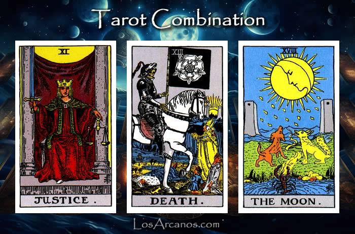 Combination JUSTICE, TRANSFORMATION and THE MOON