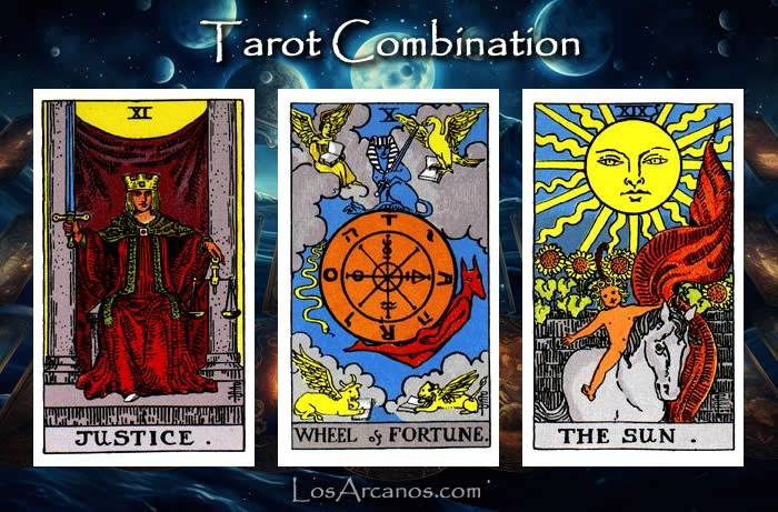 Combination JUSTICE, WHEEL OF FORTUNE and THE SUN