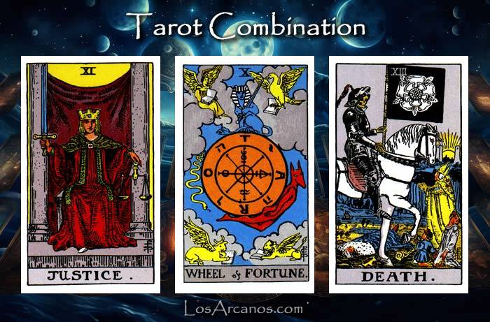 Combination JUSTICE, WHEEL OF FORTUNE and TRANSFORMATION