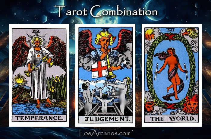 Combination TEMPERANCE, JUDGEMENT and THE WORLD