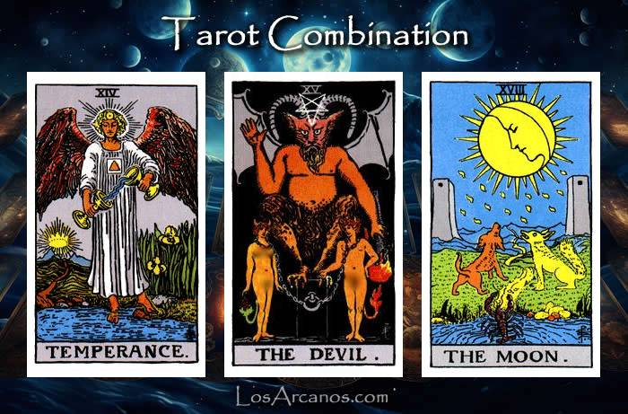 Combination TEMPERANCE, THE DEVIL and THE MOON