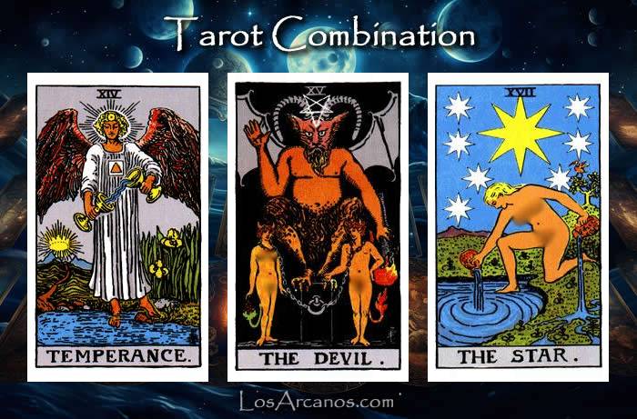 Combination TEMPERANCE, THE DEVIL and THE STAR