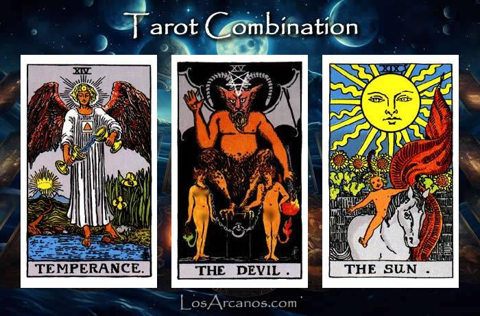 Combination TEMPERANCE, THE DEVIL and THE SUN