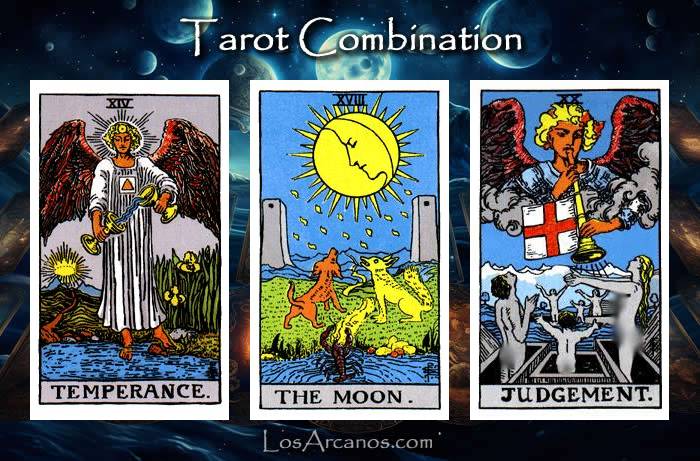 Combination TEMPERANCE, THE MOON and JUDGEMENT