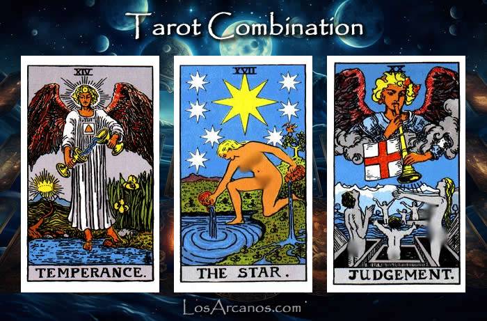 Combination TEMPERANCE, THE STAR and JUDGEMENT