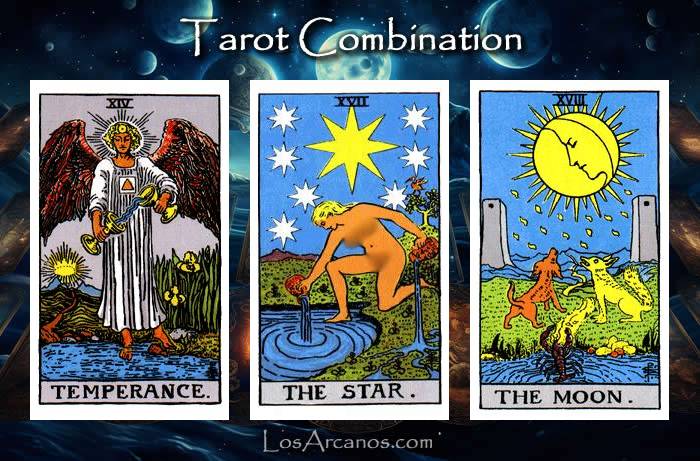 Combination TEMPERANCE, THE STAR and THE MOON