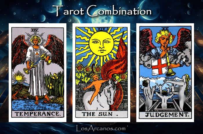 Combination TEMPERANCE, THE SUN and JUDGEMENT