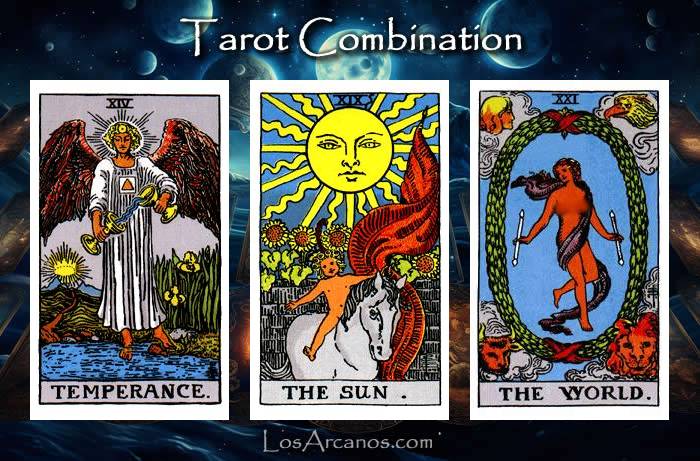 Combination TEMPERANCE, THE SUN and THE WORLD