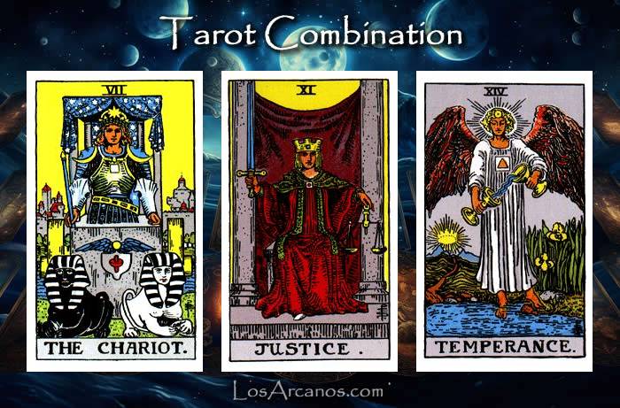 Combination THE CHARIOT, JUSTICE and TEMPERANCE