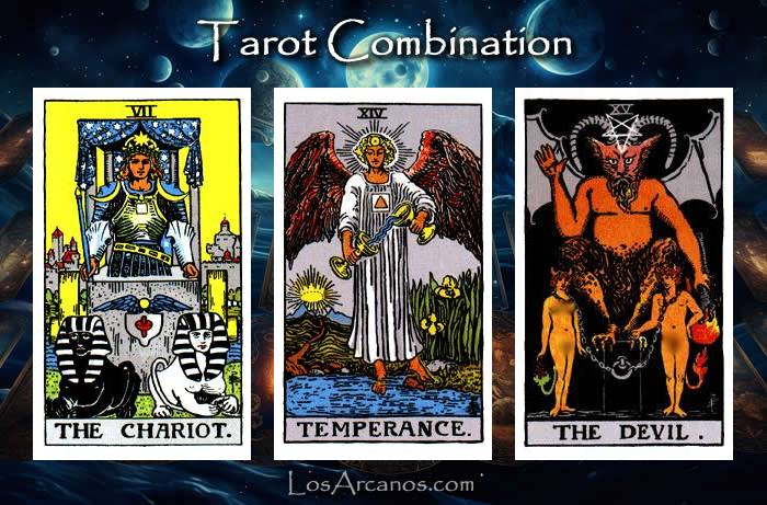 Combination THE CHARIOT, TEMPERANCE and THE DEVIL