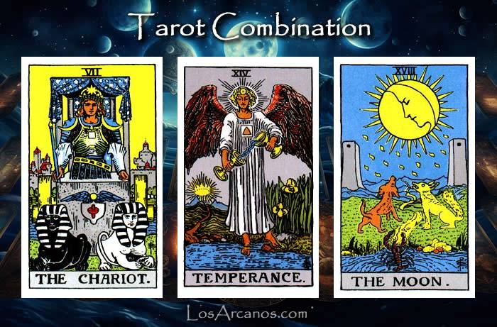 Combination THE CHARIOT, TEMPERANCE and THE MOON