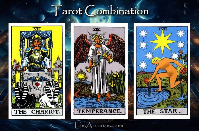 Combination THE CHARIOT, TEMPERANCE and THE STAR