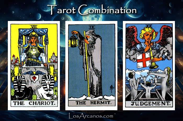 Combination THE CHARIOT, THE HERMIT and JUDGEMENT