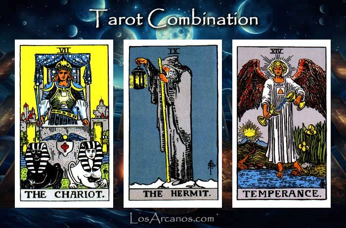 Combination THE CHARIOT, THE HERMIT and TEMPERANCE