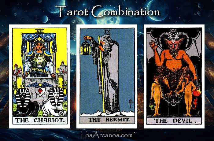 Combination THE CHARIOT, THE HERMIT and THE DEVIL