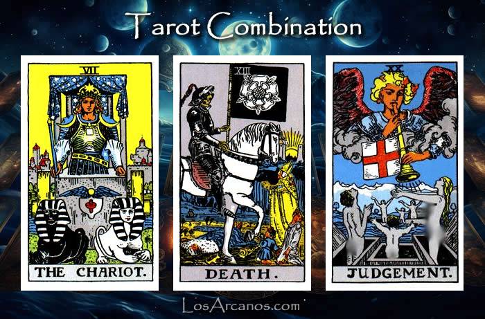 Combination THE CHARIOT, TRANSFORMATION and JUDGEMENT