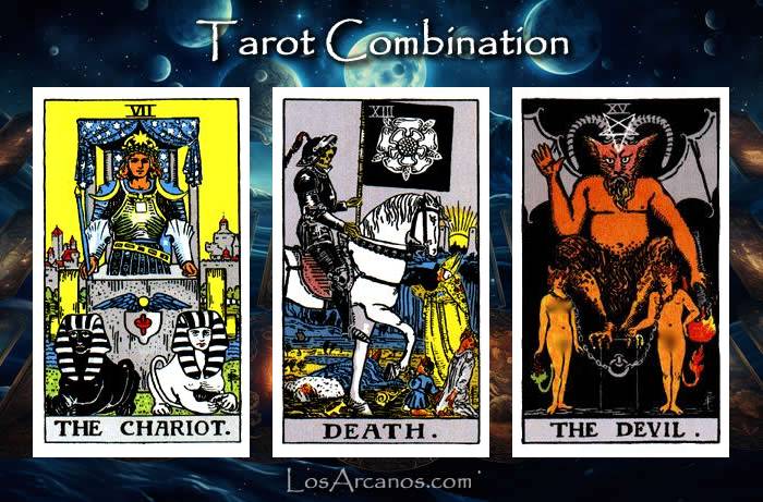 Combination THE CHARIOT, TRANSFORMATION and THE DEVIL