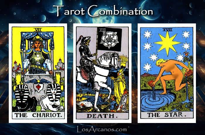 Combination THE CHARIOT, TRANSFORMATION and THE STAR