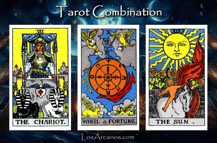 Combination THE CHARIOT, WHEEL OF FORTUNE and THE SUN