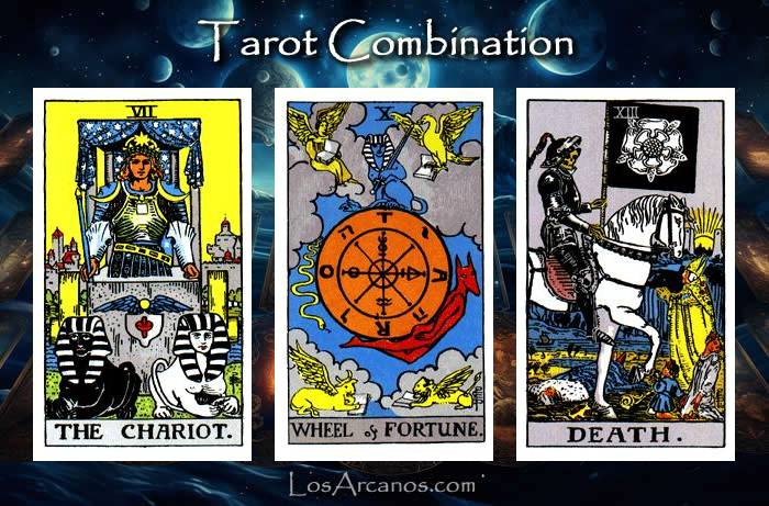 Combination THE CHARIOT, WHEEL OF FORTUNE and TRANSFORMATION