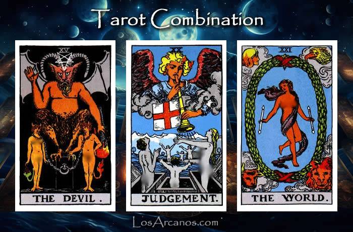 Combination THE DEVIL, JUDGEMENT and THE WORLD