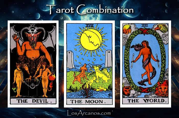 Combination THE DEVIL, THE MOON and THE WORLD