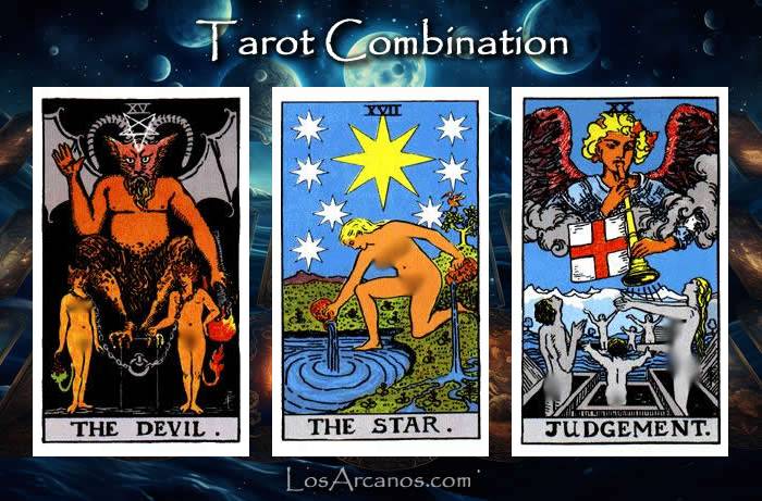 Combination THE DEVIL, THE STAR and JUDGEMENT