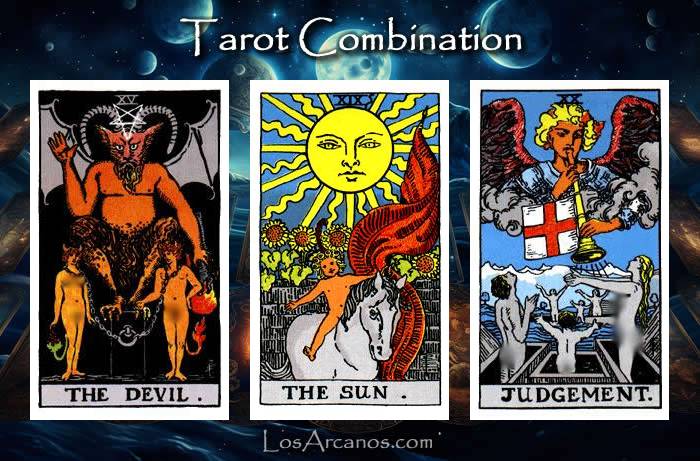 Combination THE DEVIL, THE SUN and JUDGEMENT