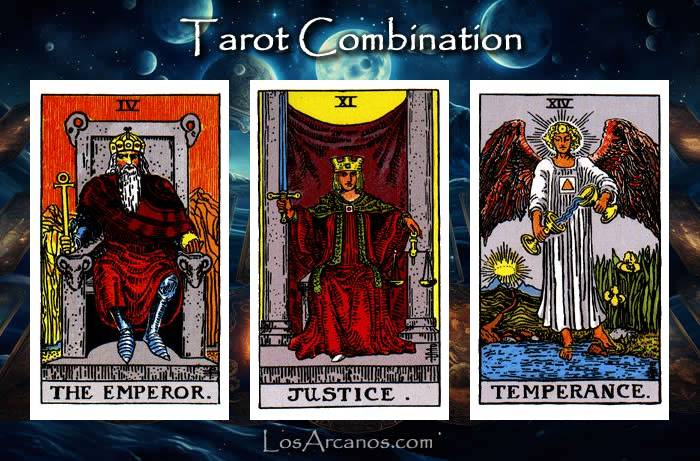 Combination THE EMPEROR, JUSTICE and TEMPERANCE