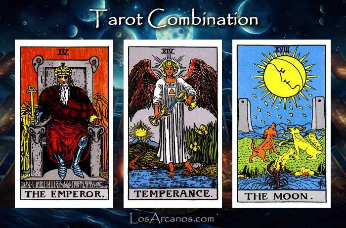 Combination THE EMPEROR, TEMPERANCE and THE MOON