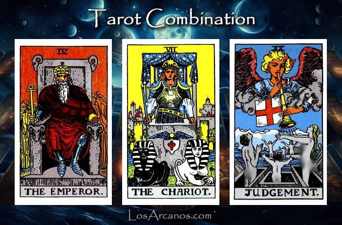 Combination THE EMPEROR, THE CHARIOT and JUDGEMENT