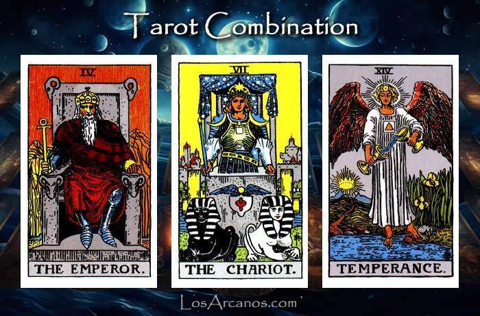 Combination THE EMPEROR, THE CHARIOT and TEMPERANCE