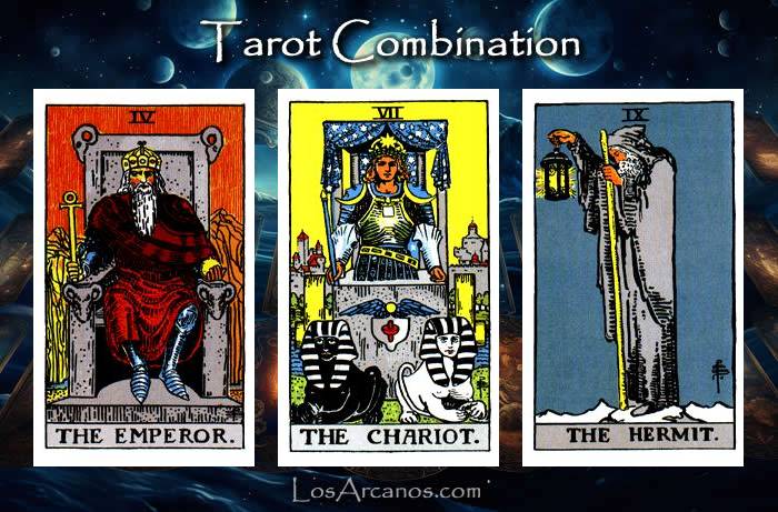 Combination THE EMPEROR, THE CHARIOT and THE HERMIT