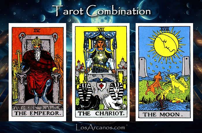 Combination THE EMPEROR, THE CHARIOT and THE MOON