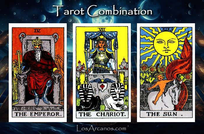 Combination THE EMPEROR, THE CHARIOT and THE SUN