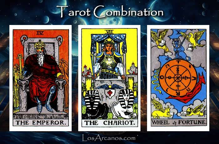 Combination THE EMPEROR, THE CHARIOT and WHEEL OF FORTUNE