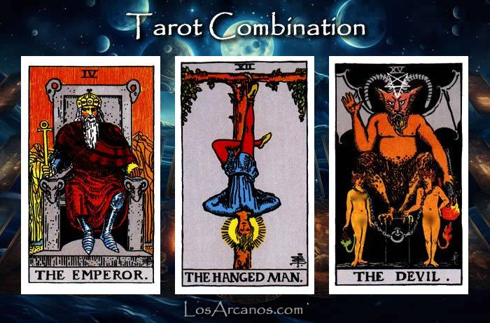 Combination THE EMPEROR, THE HANGED MAN and THE DEVIL