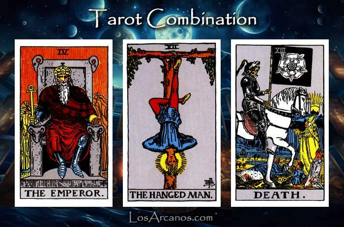 Combination THE EMPEROR, THE HANGED MAN and TRANSFORMATION